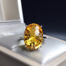 Load image into Gallery viewer, Certified Oval Natural Citrine Ring and 925 Sterling Silver