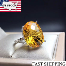 Load image into Gallery viewer, Certified Oval Natural Citrine Ring and 925 Sterling Silver