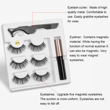 Load image into Gallery viewer, Ultra 3D 3 Pair Magnetic Eyelashes/Eyeliner Set