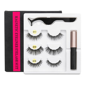 Ultra 3D 3 Pair Magnetic Eyelashes/Eyeliner Set