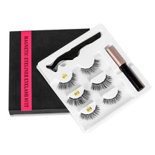 Load image into Gallery viewer, Ultra 3D 3 Pair Magnetic Eyelashes/Eyeliner Set