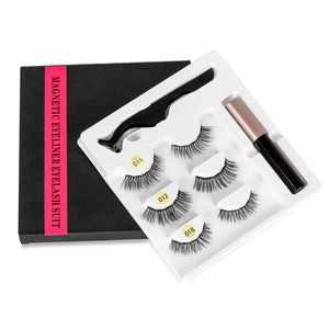 Ultra 3D 3 Pair Magnetic Eyelashes/Eyeliner Set